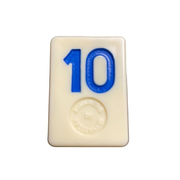 Pressman Rummikub Blue 10 Tile Original Replacement Game Piece Smooth Back u - Picture 1 of 2